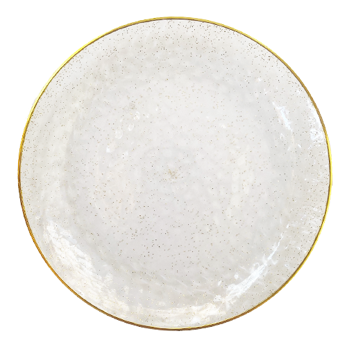 צלחת פלסטיק 10 בועות ניצוצות 10 יח' - זהב