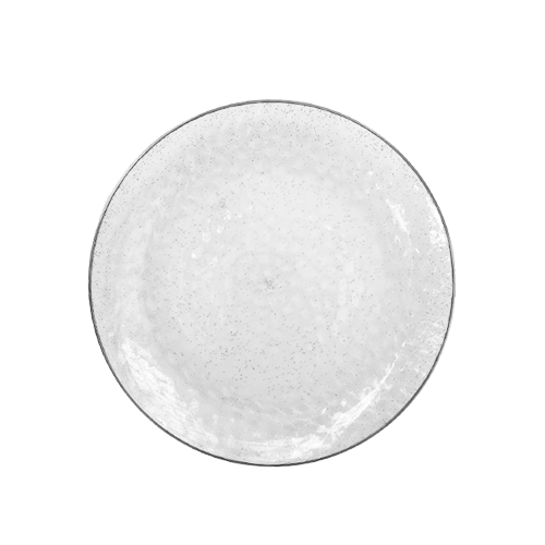 צלחת פלסטיק 7 בועות ניצוצות 10 יח' - כסף