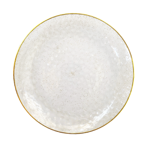 צלחת פלסטיק 9 בועות ניצוצות 10 יח' - זהב