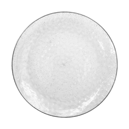 צלחת פלסטיק 9 בועות ניצוצות 10 יח' - כסף