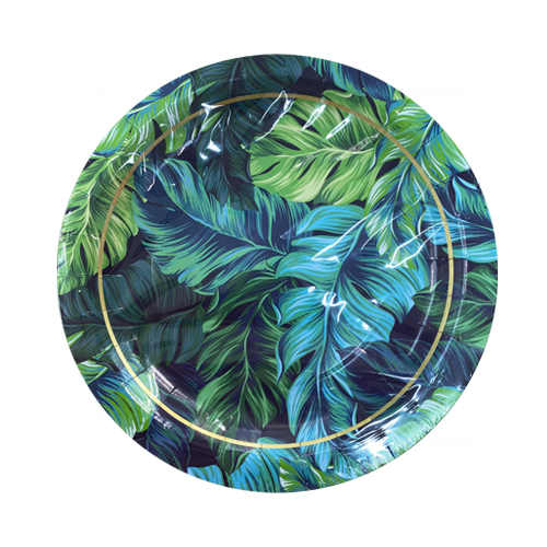 צלחת נייר 9 יום הולדת - טרופי