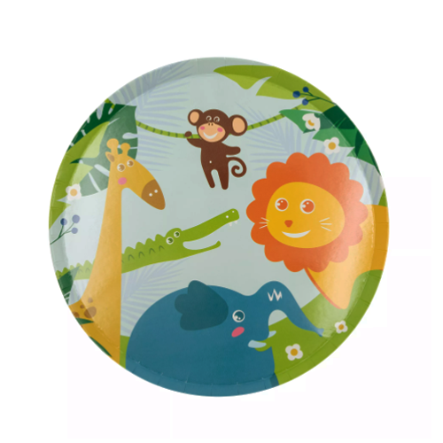 צלחת נייר 9  יום הולדת - ג'ונגל