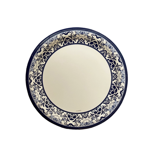 צלחת נייר 7 יווני 18 יח'- כחול