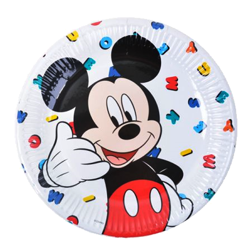 צלחת נייר 9 יום הולדת דיסני מיקי מאוס- אותיות 