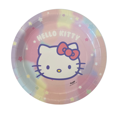 צלחת נייר 9 יום הולדת הלו קיטי 8 יח' - ורוד