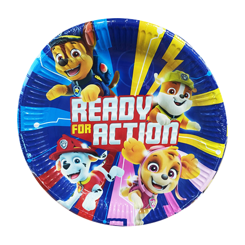 צלחת נייר 9 יום הולדת מפרץ ההרפקאות - כחול