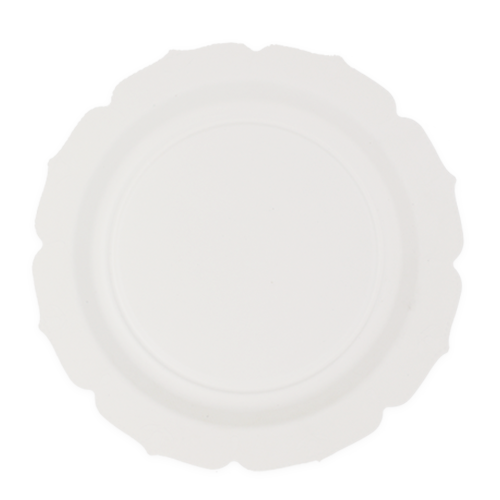 צלחת 10 קנה סוכר פרח 20 יח' - לבן