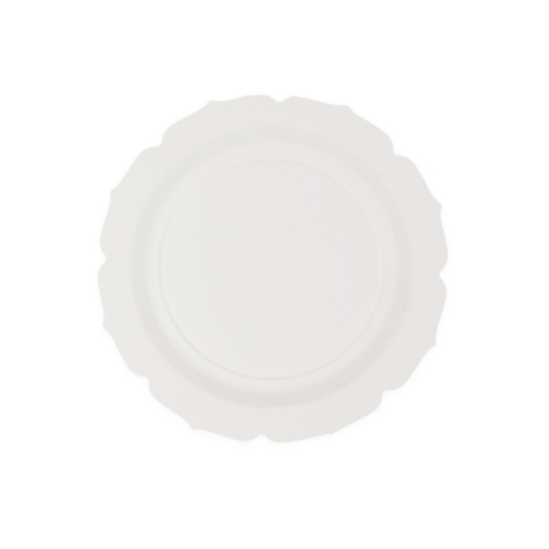 צלחת 7 קנה סוכר פרח 20 יח' - לבן