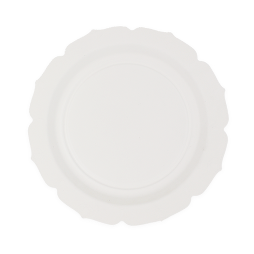 צלחת 9 קנה סוכר פרח 20 יח' - לבן