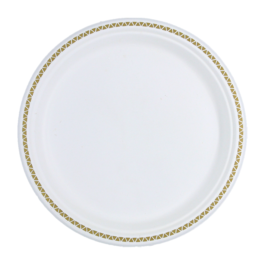 צלחת 10 מתכלה קנה סוכר מודפס 20 יח' - זהב