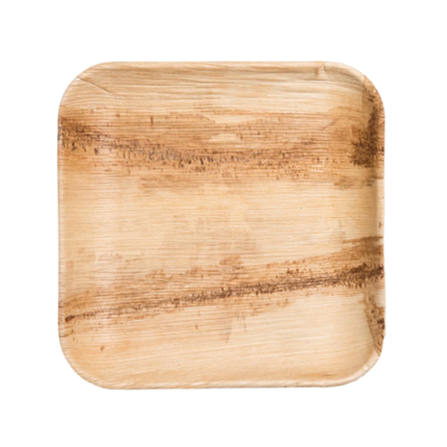 צלחת 10 מרובעת עלי דקל 10 יח' - גדול