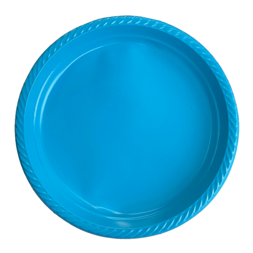 צלחת פלסטיק 10 color ארוז 18 יח' - תכלת