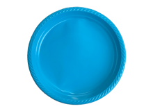 צלחת פלסטיק 10 color ארוז 18 יח' - תכלת