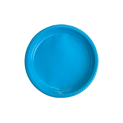 צלחת פלסטיק 7 color ארוז 18 יח' - תכלת