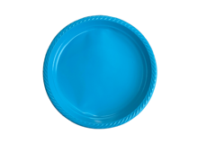 צלחת פלסטיק 9 color ארוז 18 יח' - תכלת