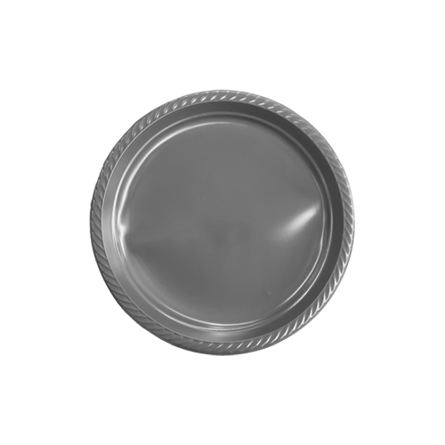 צלחת 7 פלסטיק color ארוז 18 יח' - כסף