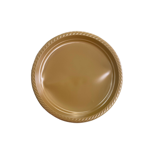 צלחת 7 פלסטיק color ארוז 18 יח'- זהב
