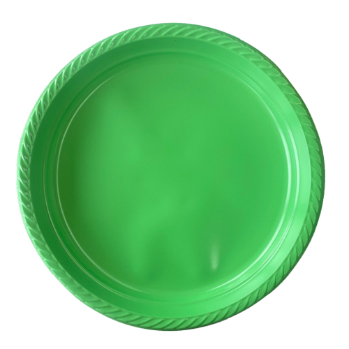 צלחת פלסטיק 10 color ארוז 18 יח'- ירוק תפוח