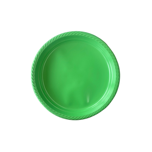 צלחת פלסטיק 7 color ארוז 18 יח' - ירוק תפוח