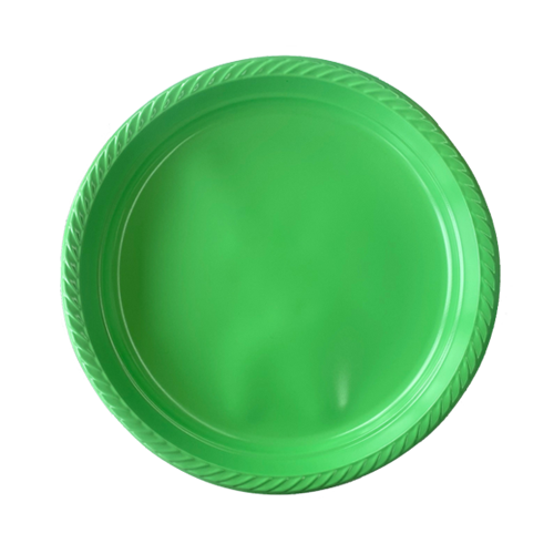 צלחת פלסטיק 9  color ארוז 18 יח' - ירוק תפוח
