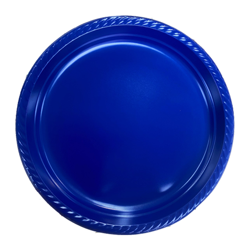 צלחת פלסטיק 10 color ארוז 18 יח' - כחול