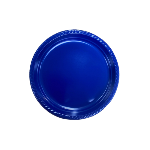 צלחת פלסטיק 7 color ארוז 18 יח'- כחול 