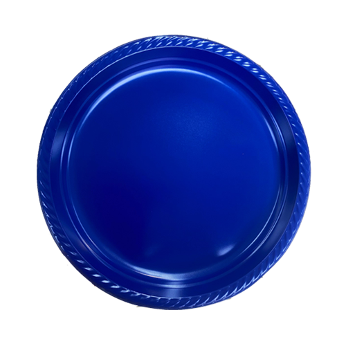 צלחת פלסטיק 9 color ארוז 18 יח'- כחול 