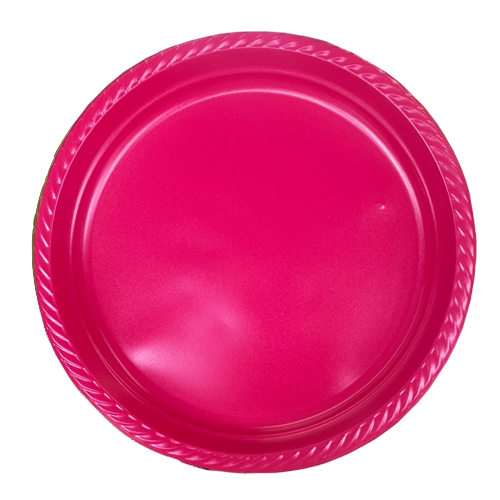 צלחת פלסטיק 10 color ארוז 18 יח' - ורוד פוקסיה