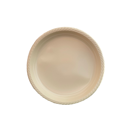 צלחת 7 פלסטיק color ארוז 18 - קרם	