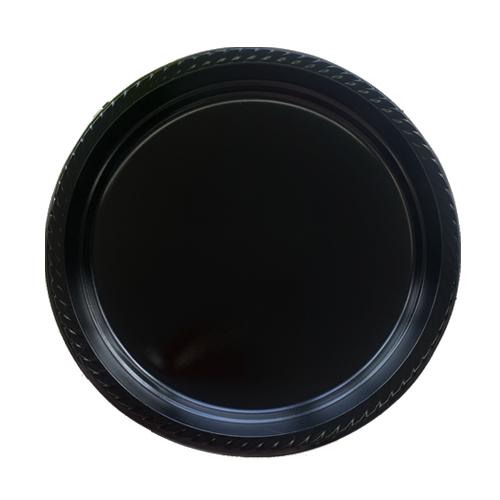 צלחת 9 פלסטיק color ארוז 18 יח'- שחור