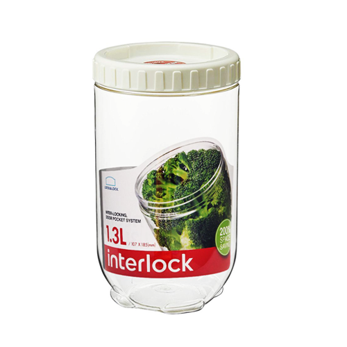 צנצנת פלסטיק עגולה 1.3 ליטר LOCK&LOCK - שקוף