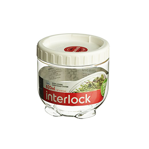 צנצנת פלסטיק עגולה 620 מ"ל LOCK&LOCK - שקוף