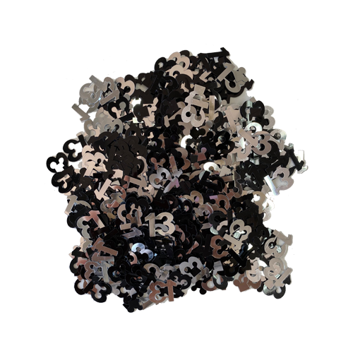 קונפטי 13 בר מצווה - שחור כסף