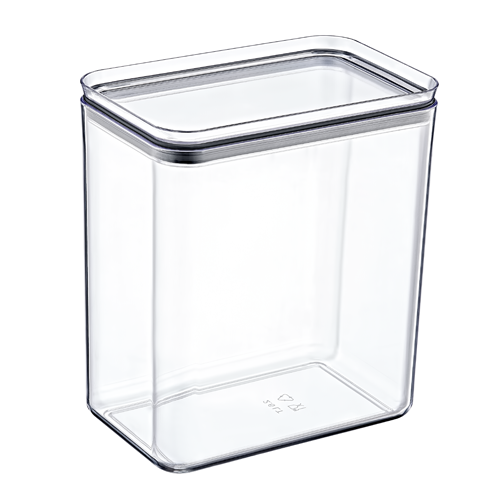 קופסה אקרילית מלבנית 4 ליטר - שקוף