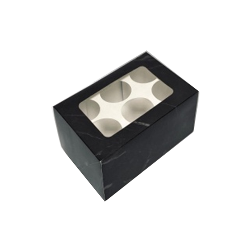 קופסה לקאפקייקס  - שיש שחור