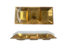 מגש פלסטיק מחולק 3 תאים עם מכסה - זהב