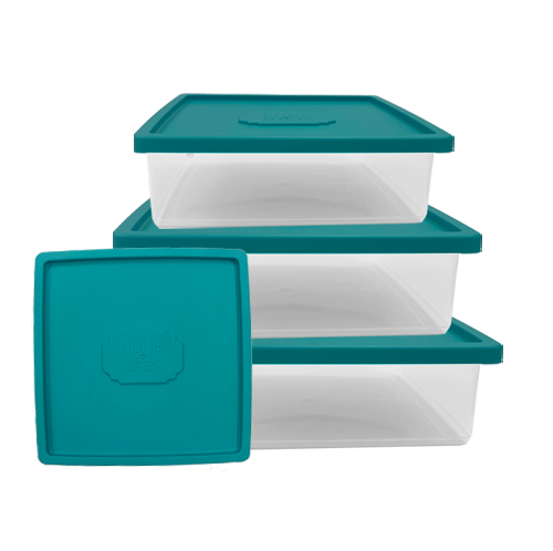 סט 3 קופסאות פלסטיק מלבניות -צבע משתנה