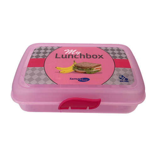 קופסת אוכל מחולקת - ורוד