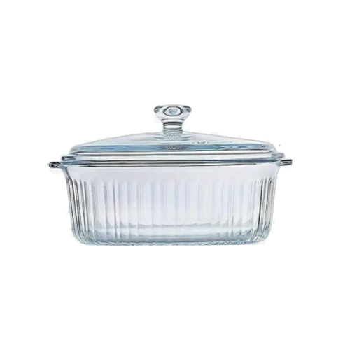 סיר זכוכית איכותי 1.6 ליטר + מכסה - שקוף