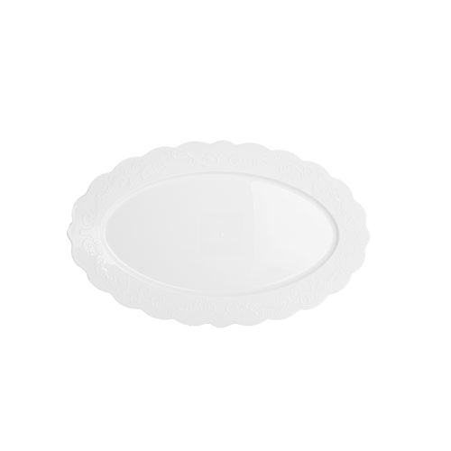 מגש פלסטיק אובלי רטרו קטן - שקוף