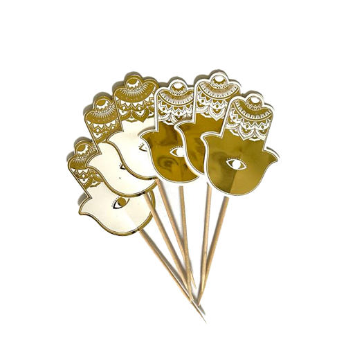 קיסם חמסה 6 יח'- לבן זהב