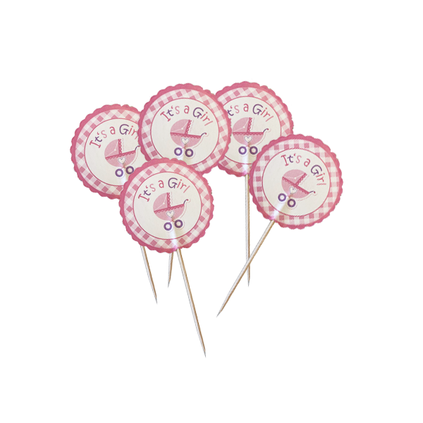 קייסמים לקישוט 24  יח' -  ITS A GIRL