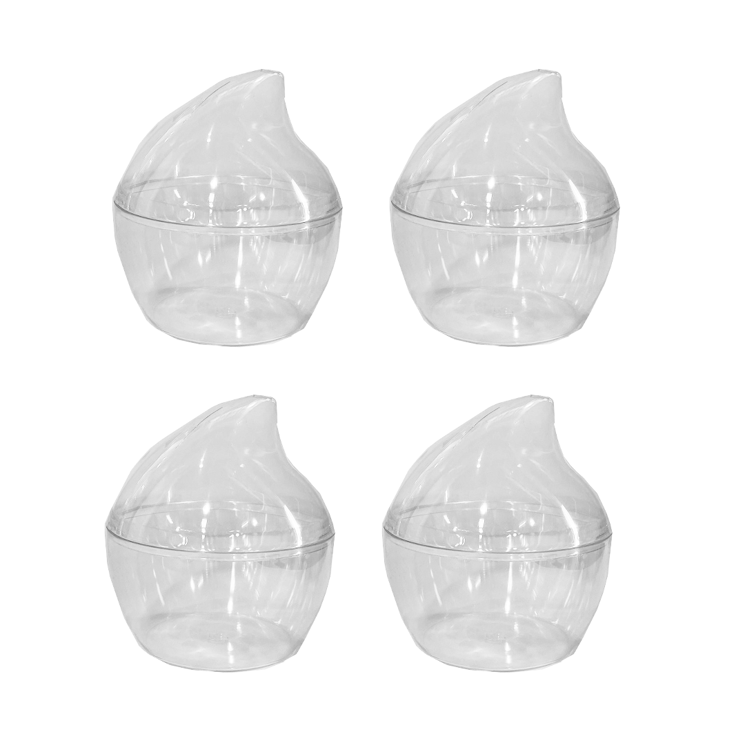 כלי קינוח דוגמת טיפה 10 יח' -שקוף