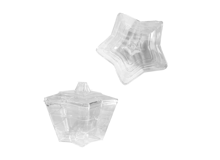 כלי קינוח כוכב +מכסה 10 יח' - שקוף