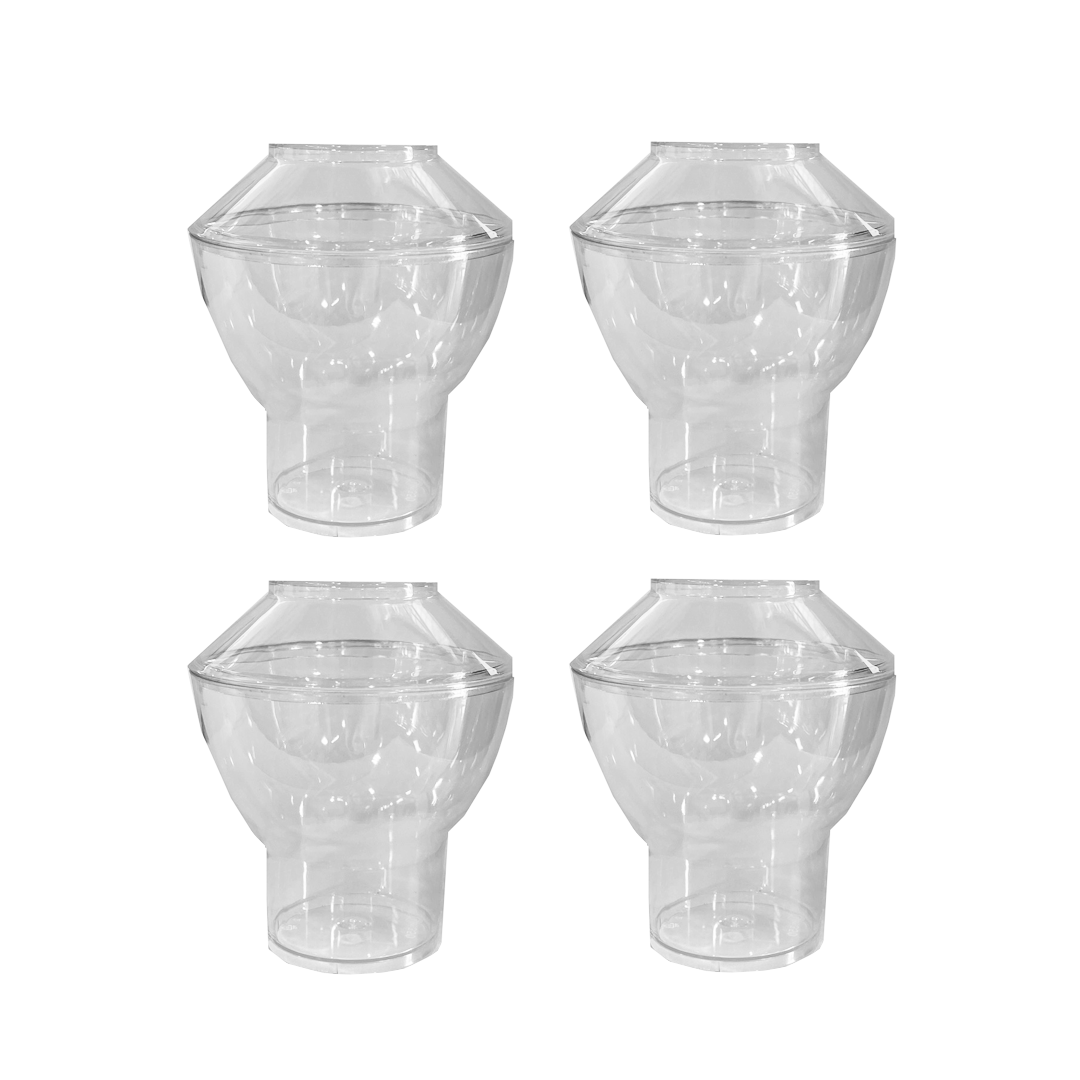 גביע קינוח מדורג+מכסה 12 יח' - שקוף