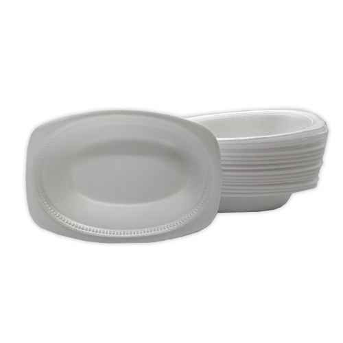 צלחת קלקר אובלית עמוק 1 ליטר 20 יח'  - לבן