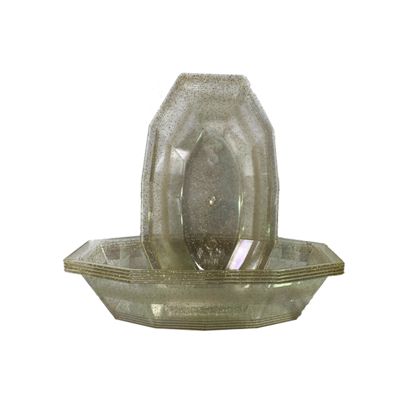 מגש סירה קסרול 8 יח' - שקוף ניצוצות זהב