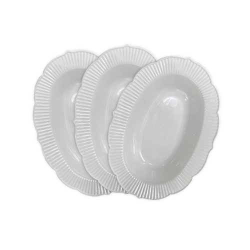 קסרול פלסטיק  כלנית 6 יח'  - לבן 