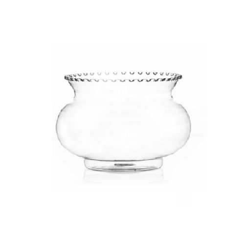 ווזה עגולה מפסלטיק קצה גלי 14 ס"מ - שקוף