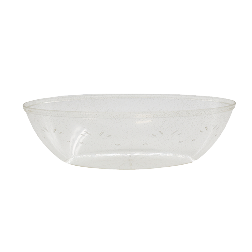 קערת אובלית פלסטיק ניצוצות זהב - בינוני